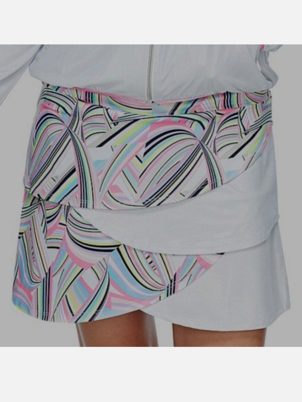 GG Blue Yaya Abstract Sport Skirt With Built In Shorts Zip Up Pockets